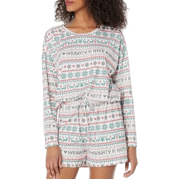 Wildfox Other - Wildfox Naughty and Nice Intimate Long Sleeve Red, White, & Green Size Small